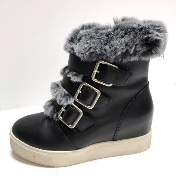 J/Slides Spat Womens Winter Bootie Black Size 6.5 M - Picture 1 of 6
